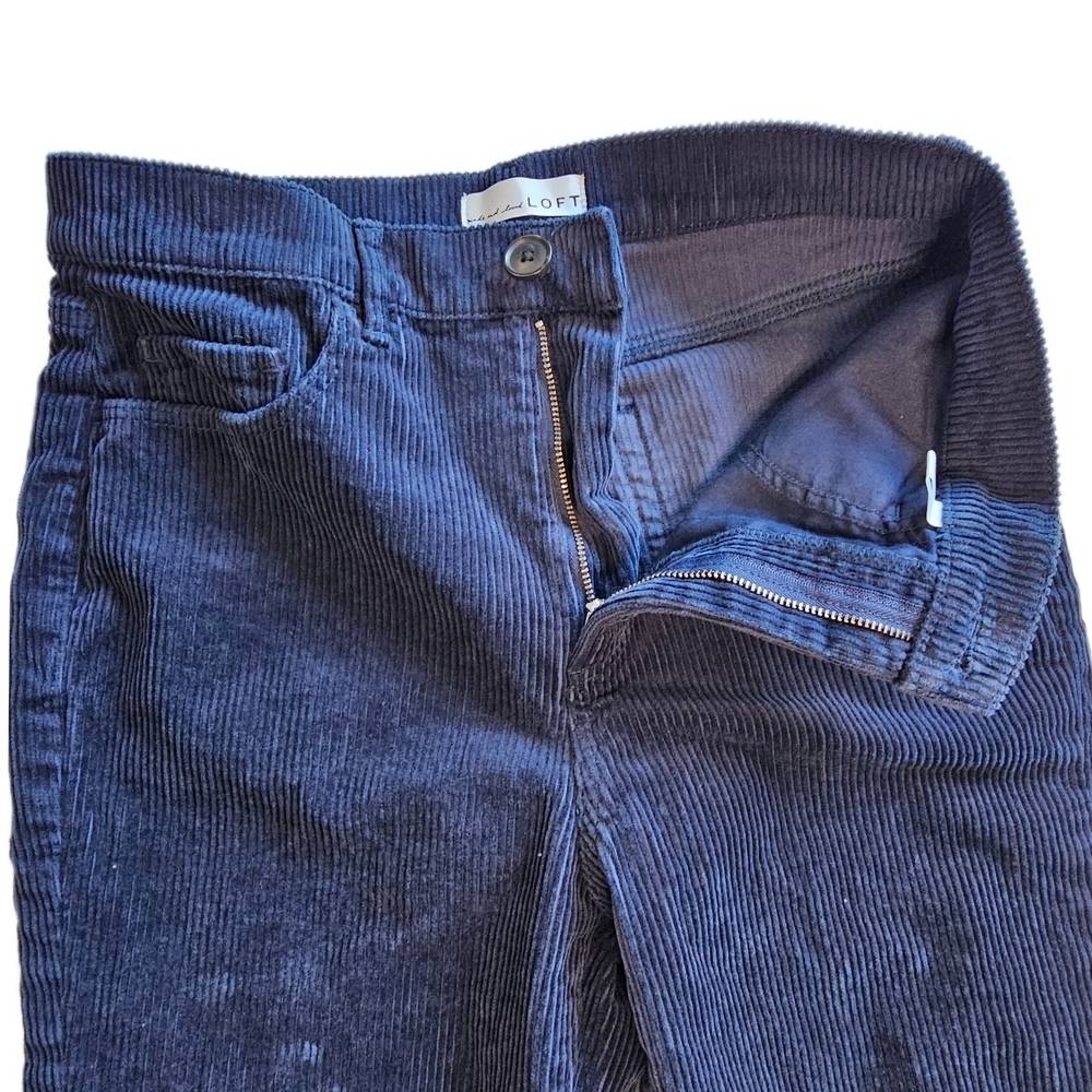LOFT Women's Navy Syraight Corduroy Pants - Picture 5 of 12